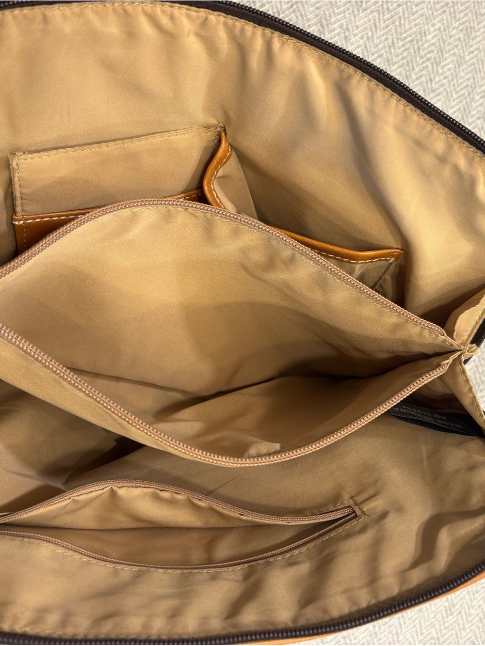 Giani Bernini Brown Monogram Satchel with Tan Trim - Picture 9 of 10